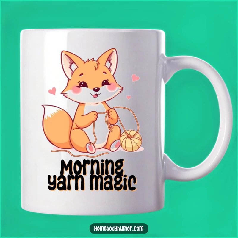 Funny Fox Yarn Lover Mug - Creative Crafting Fun, Perfect Crafter Gift