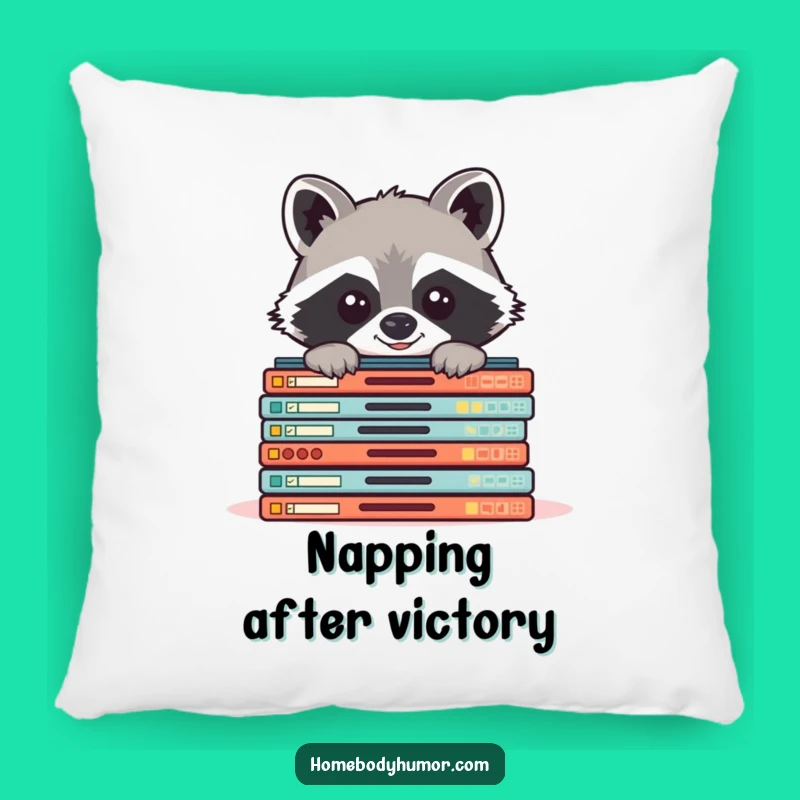 Funny Raccoon Board Game Pillow - Comfy and Hilarious Accent
