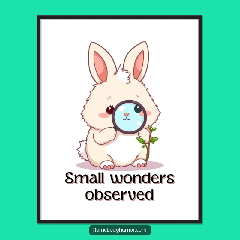 Funny Bunny Botanist Poster: Bring Whimsical Nature Humor to Walls