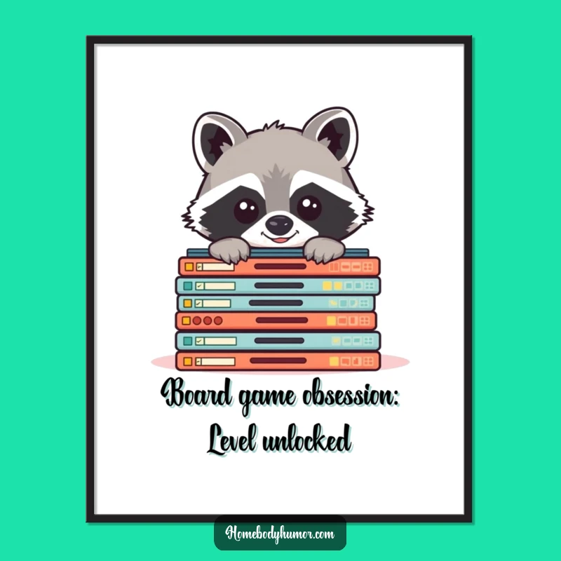 Free Printable Wall Art: Funny Board Game Raccoon Decor Downloadable Decor
