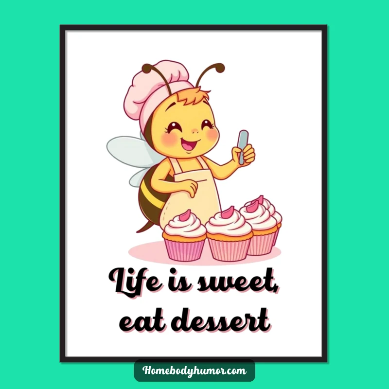 Funny Free Printable Bee Wall Art: Glee Frosting Decor Downloadable Art