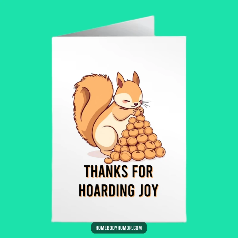 Free Printable Squirrel Thank You Card: Nutty Gratitude Downloadable Gift