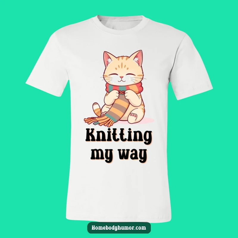 Funny Cat Knitting T-Shirt: Wear Your Cozy Hobby with Pride!