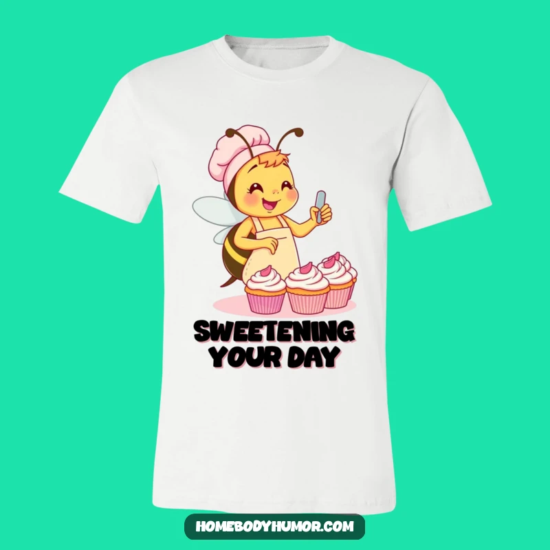 Funny Bee Cupcake T-Shirt: Wear Your Baking Passion with Glee!