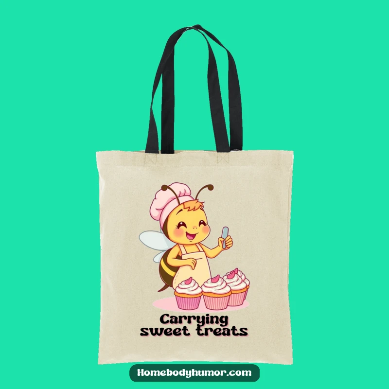 Funny Bee Baking Tote Bag: Carry Your Treats with Hilarious Style!