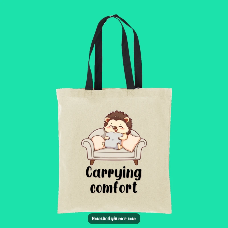 Funny Hedgehog Sofa Tote Bag - Carry Your Comfort in Style